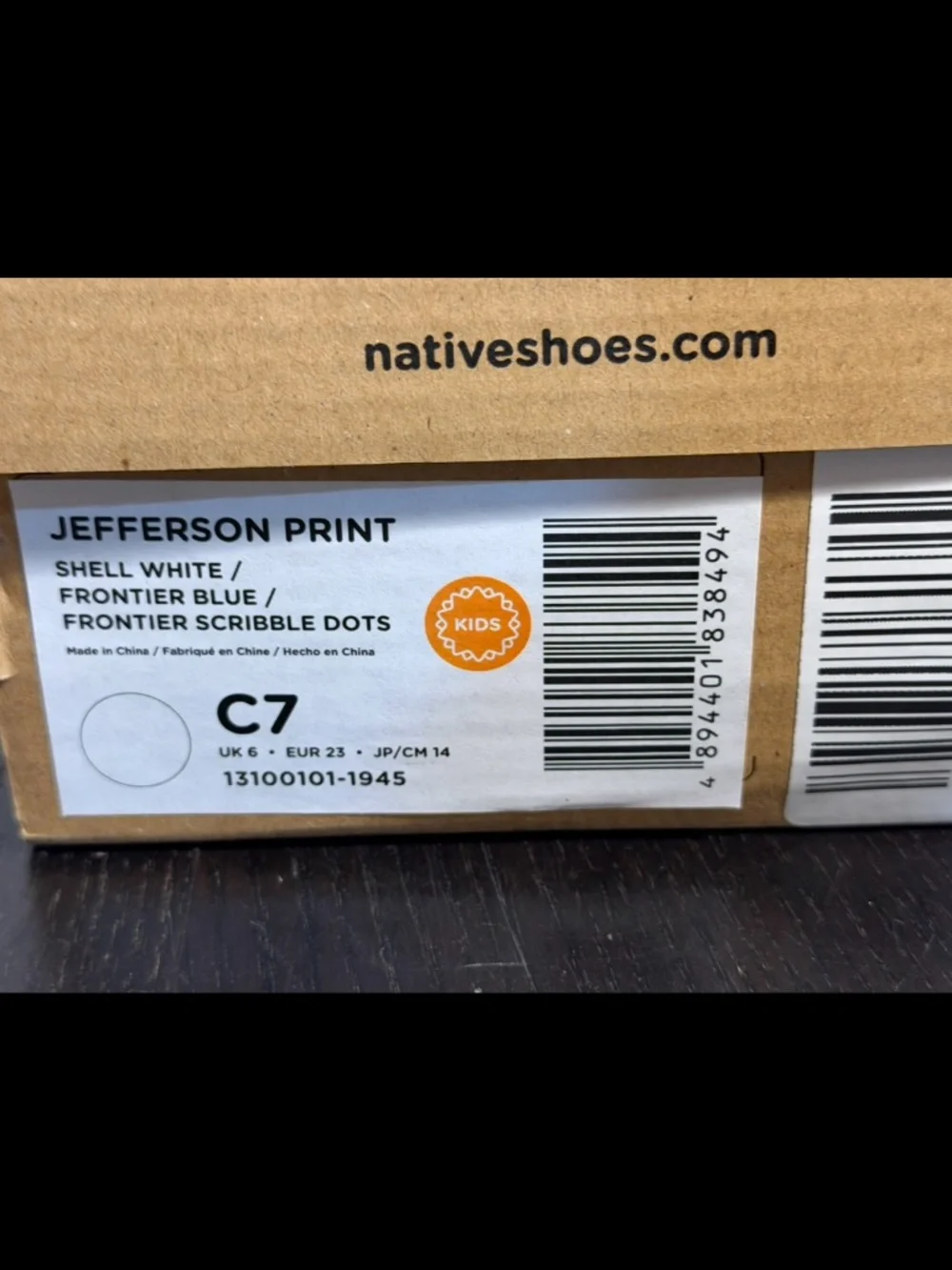 Native Jefferson Print Shoes Frontier Blue Scribble Dots Little Kids/Toddler C7